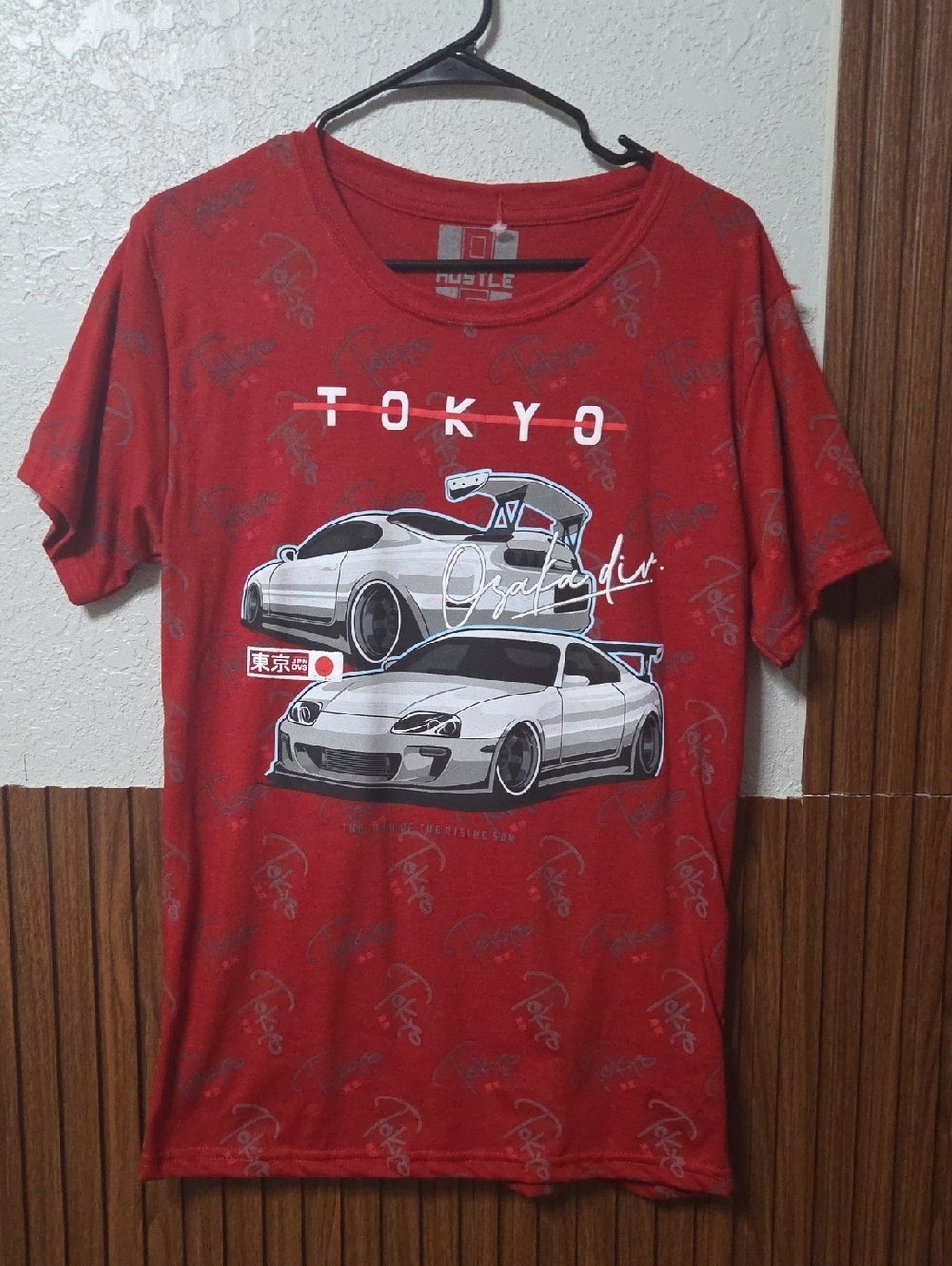 Hustler Hollywood Red Tokyo Car Graphic Tee